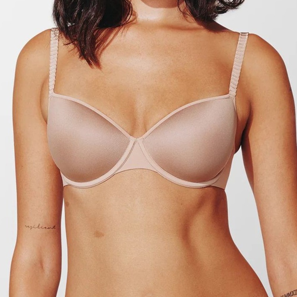 ThirdLove 24/7 Classic T-Shirt Bra‎ 44B Beige Nylon Spandex Comfort Support NWT